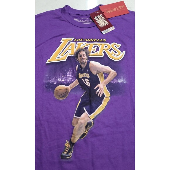 Pau Gasol LA Lakers Mitchell & Ness NBA Career Stats Champion Purple Small NWT - Picture 7 of 11